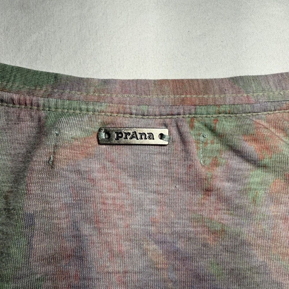 Prana Polyjungle Watercolor Tye Dye Top Women's Shirt Size Large - Picture 4 of 6